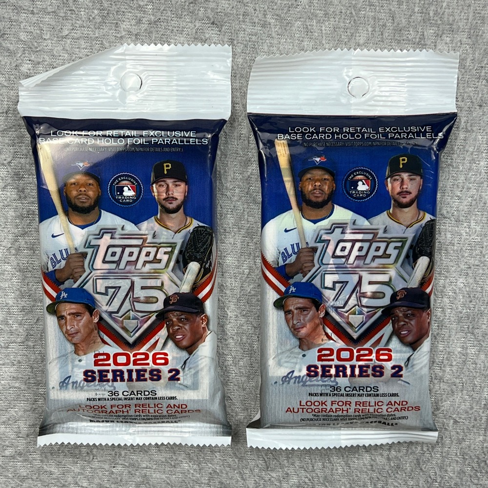 NEW Lot of Topps Baseball Cards 2026 Series 2 Fat Pack 36 Cards Factory Sealed